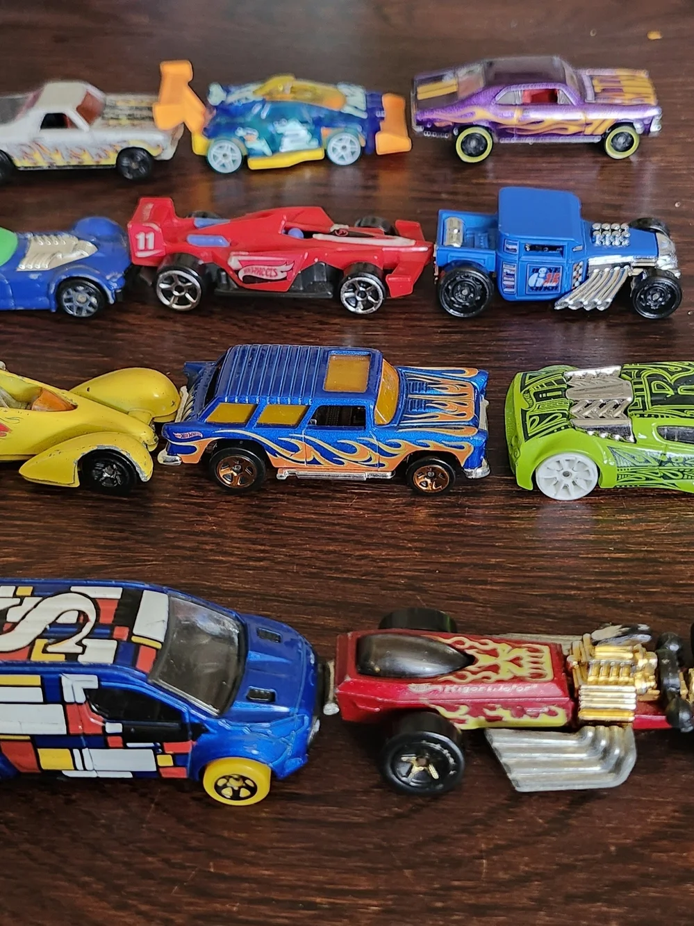 Hot Wheels Mixed Color Kids Toy Car Set - Blue, Yellow, Red, Green